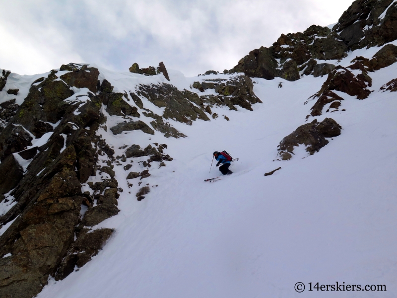 Larry Fontaine backcountry skiing the Purple S Couloir in Crested Butte