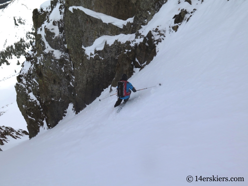 Larry Fontaine backcountry skiing the Purple S Couloir in Crested Butte