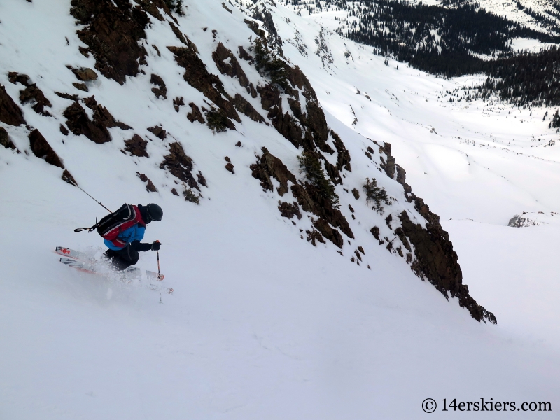 Larry Fontaine backcountry skiing the Purple S Couloir in Crested Butte