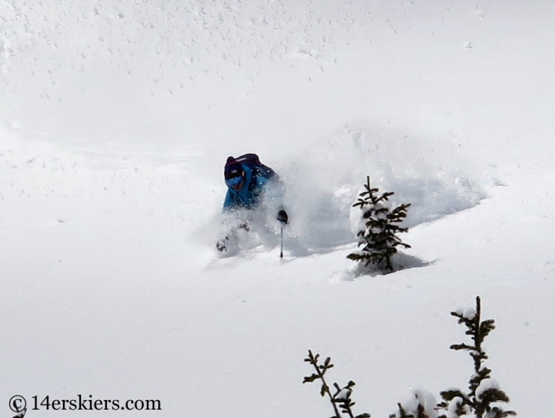 Dave Bourassa backcountry skiing on Outpost Peak in the Gore Range.