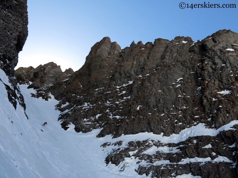 aesthetic couloir skiing