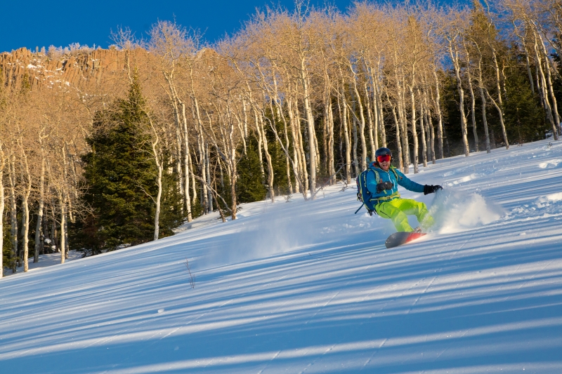 snowboarding bluebird backcountry