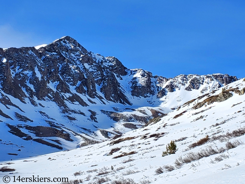 Backcountry skiing on Mount Buckskin