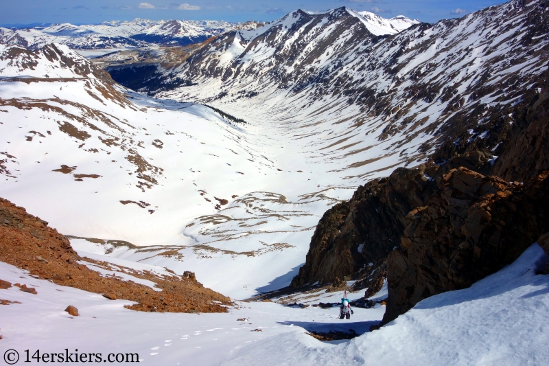 Backcountry skiing on Mount Buckskin