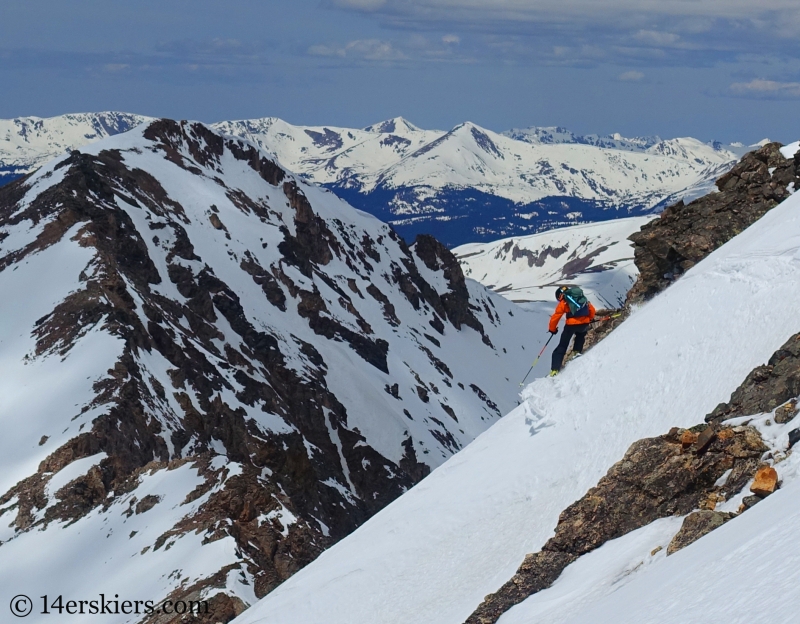 Backcountry skiing on Mount Buckskin