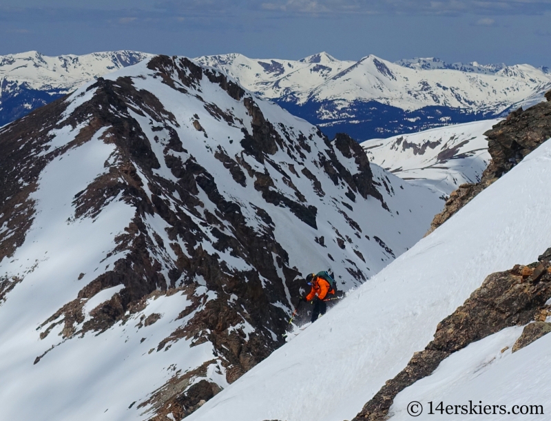 Backcountry skiing on Mount Buckskin