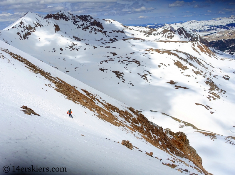 Backcountry skiing on Mount Buckskin