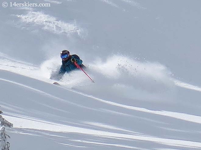 Alex Riedman backcountry skiing in Crested Butte. 