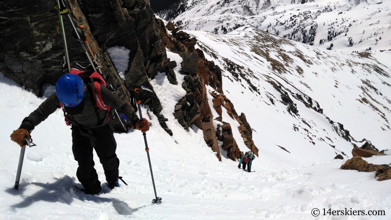 Backcountry skiing Citadel, Colorado.