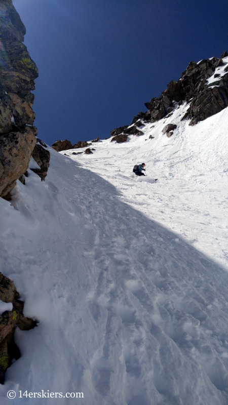 Backcountry skiing Citadel, Colorado.