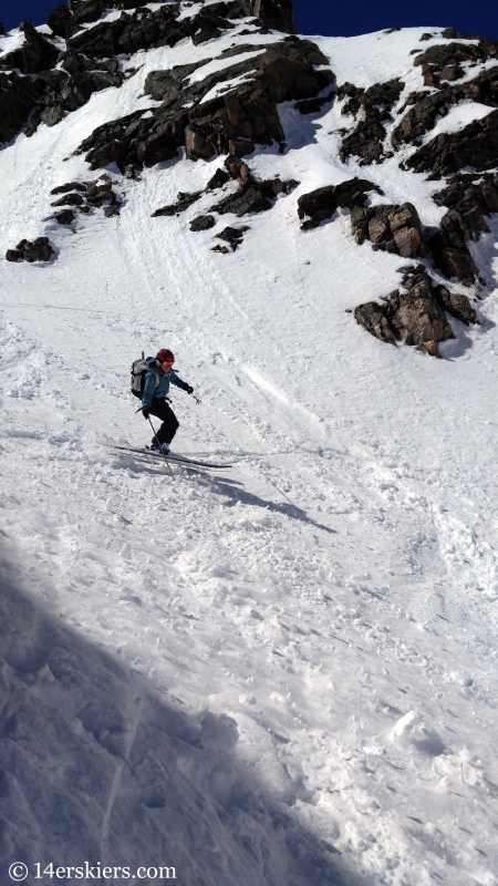 Backcountry skiing Citadel, Colorado.