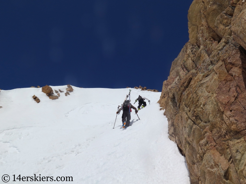 Backcountry skiing Citadel, Colorado.