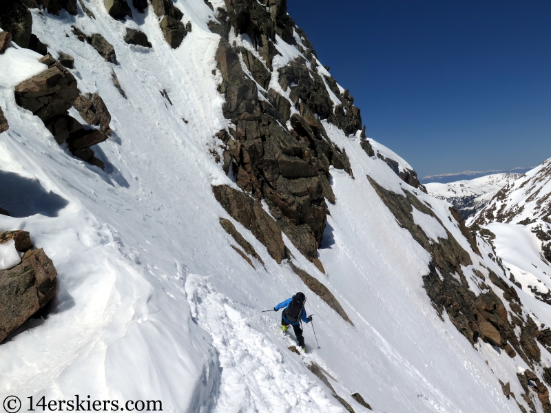 Backcountry skiing Citadel, Colorado.