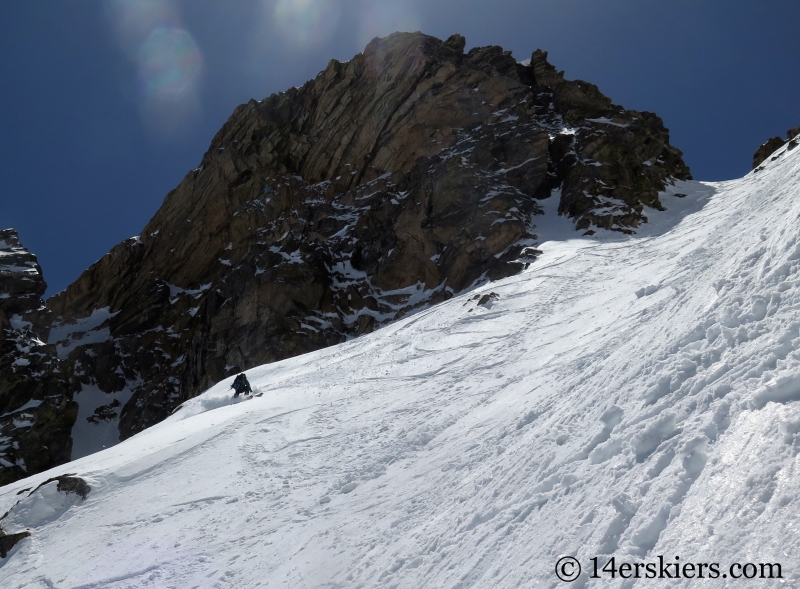 Backcountry skiing Citadel, Colorado.