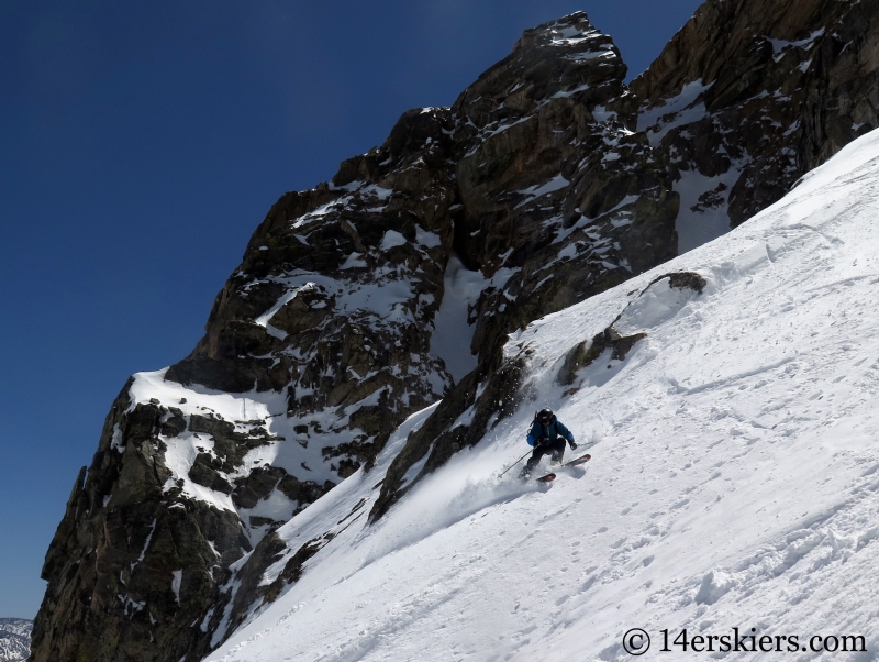 Backcountry skiing Citadel, Colorado.