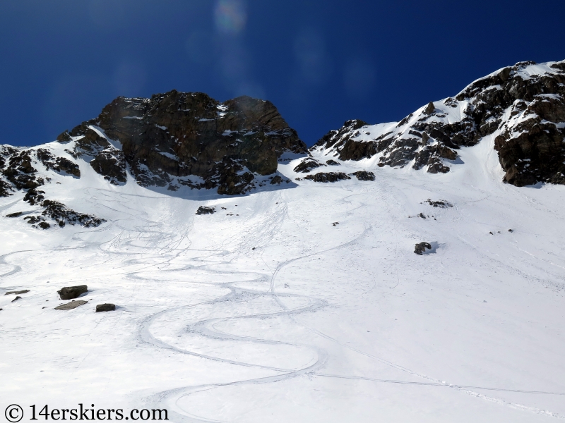 Backcountry skiing Citadel, Colorado.