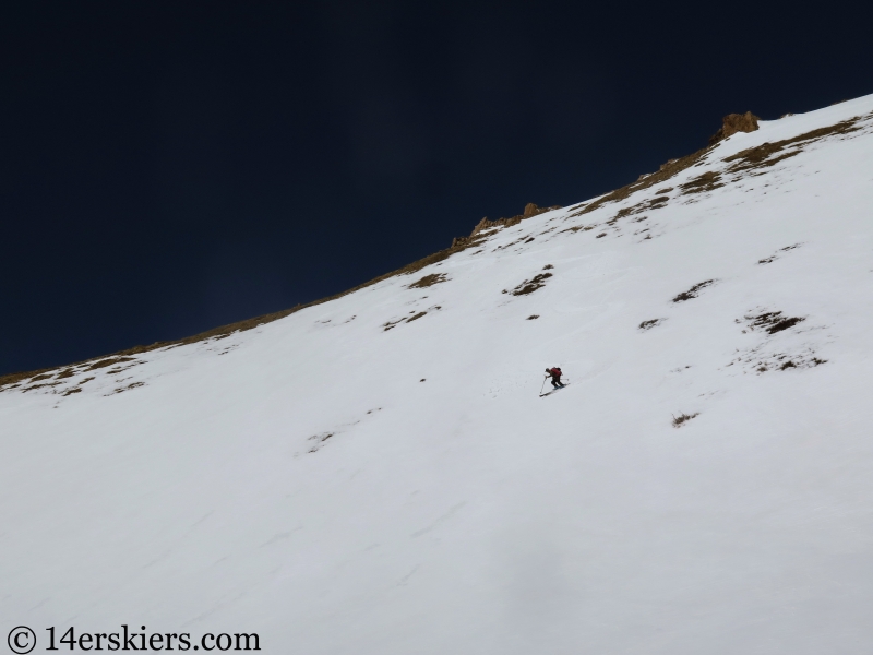 Backcountry skiing Citadel, Colorado.