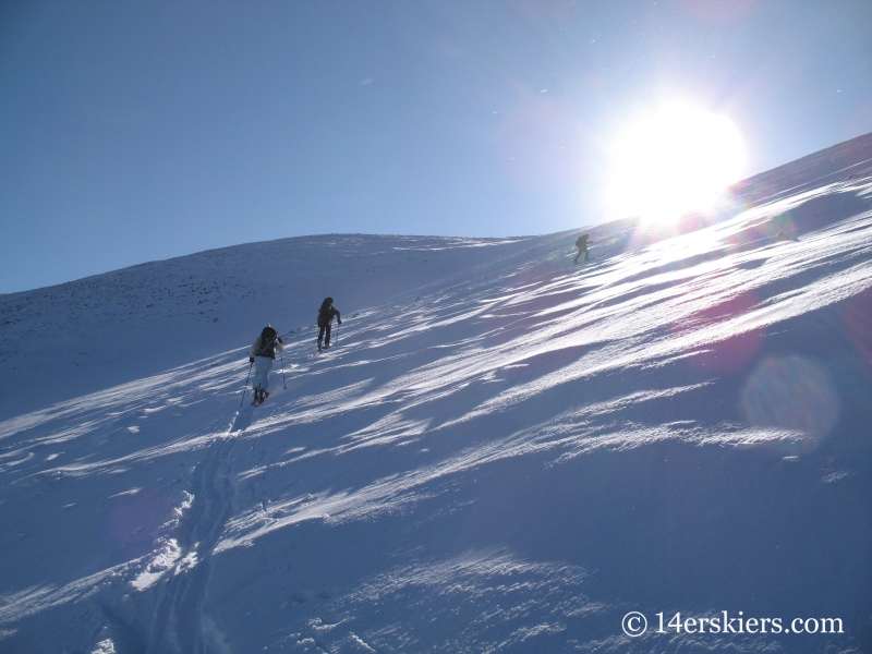 Skinning up Culebra Peak.