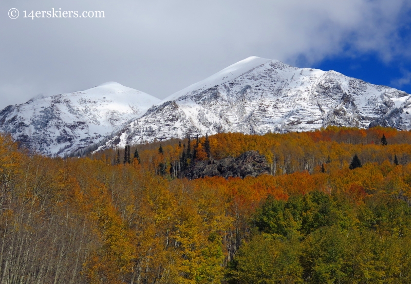 peaks and aspens in fall near Crested Butte