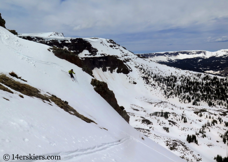 Larry Fontaine backcountry skiing Flat Top Mountain in Colorado.