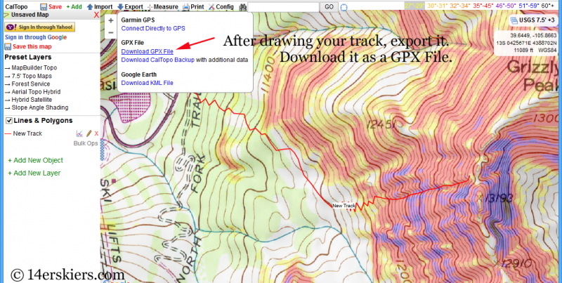 Using CalTopo with Gaia GPS App for backcountry skiing