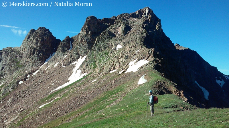 Brittany Konsella climbing Snow Peak. 