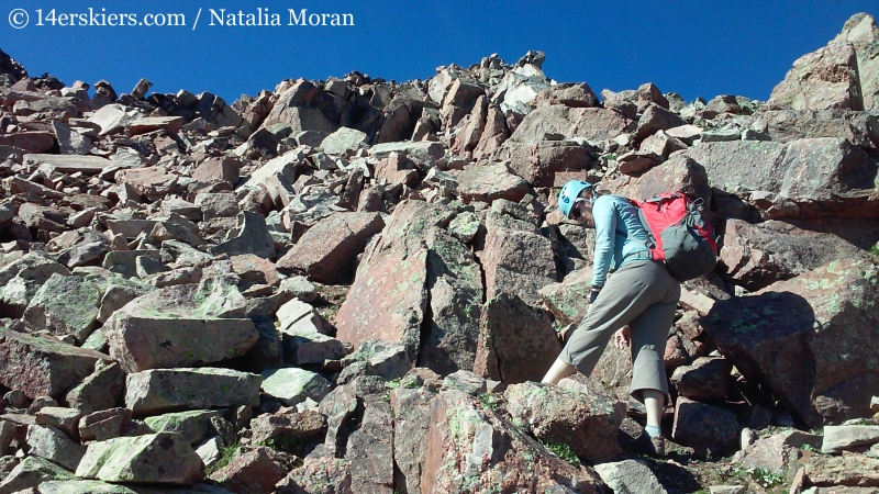 Brittany Konsella climbing Snow Peak. 