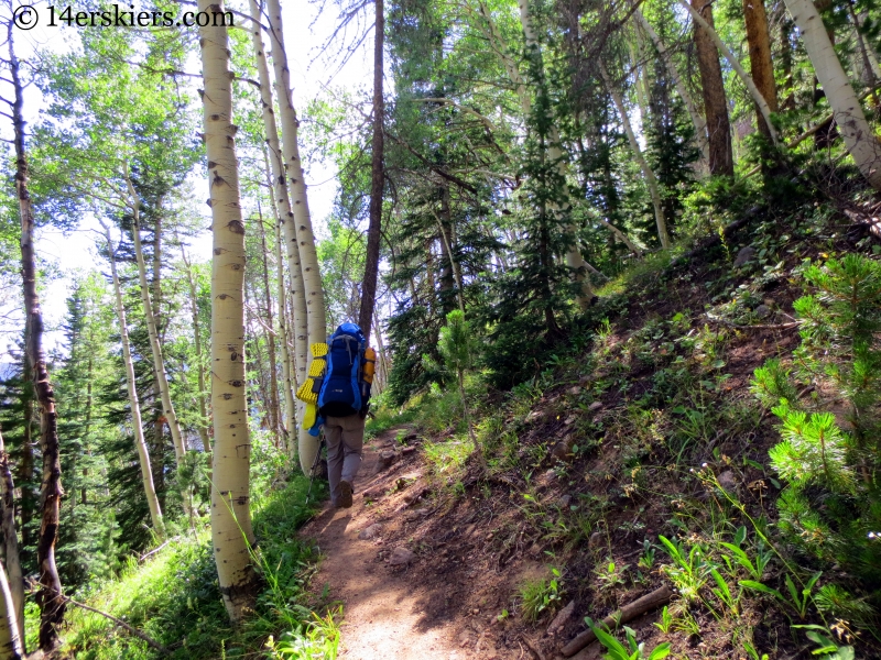 Hiking the Deluge Lake Trail in the Gore Range. 