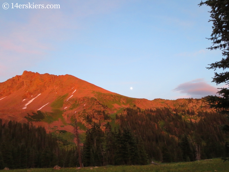 Snow Peak at twilight in the Gore Range. 