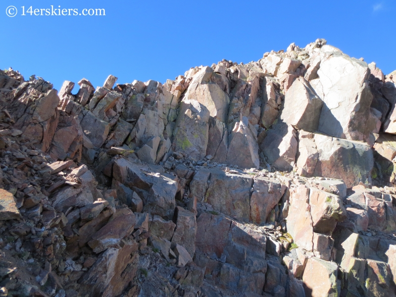 Climbing Snow Peak in the Gore Range. 