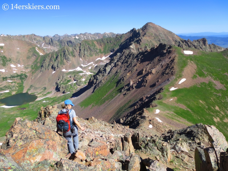 Natalia Moran descending from Snow Peak. 