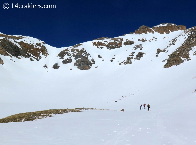 Backcountry skiing Citadel, Colorado.