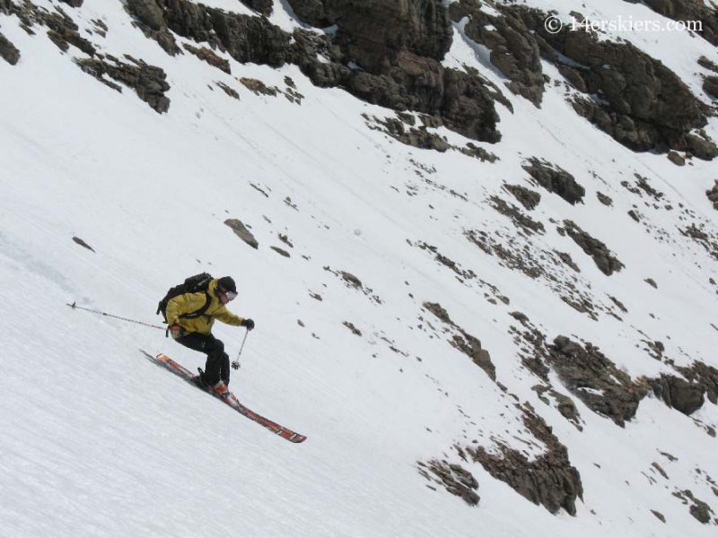 Frank Konsella backcountry skiing on Humboldt Peak. 