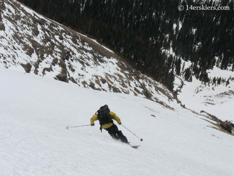 Frank Konsella backcountry skiing on Humboldt Peak. 