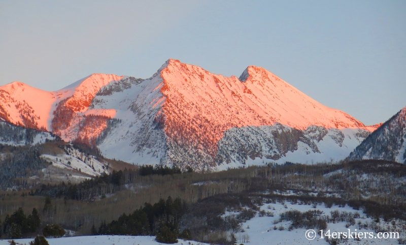 Sunset on the Raggeds. 