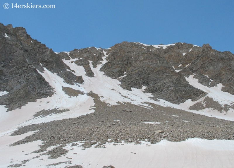 backcountry skiing on Huron Peak