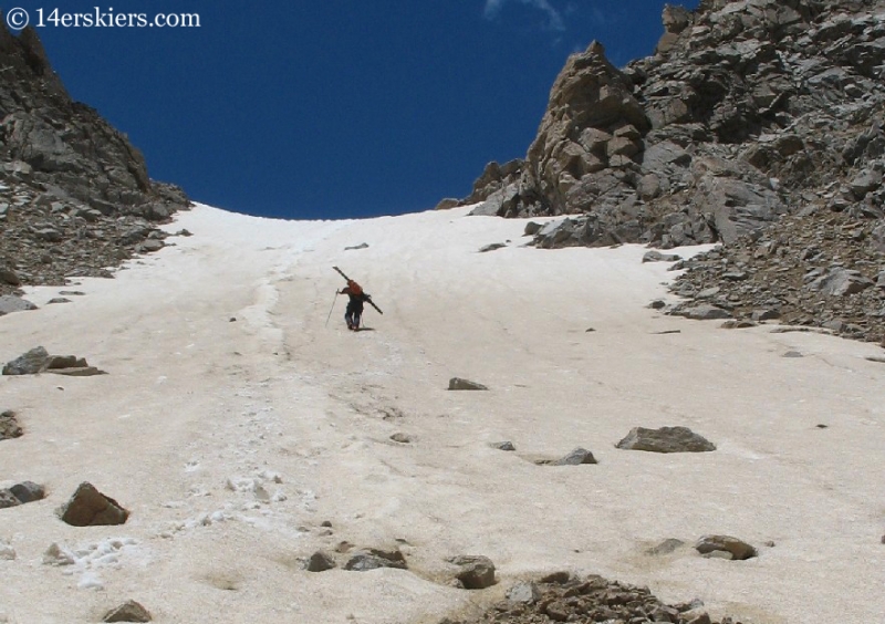 backcountry skiing on Huron Peak. 