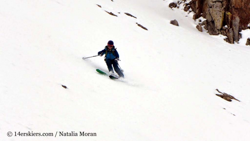 Brittany Walker Konsella backcountry skiing on Lackawanna Peak