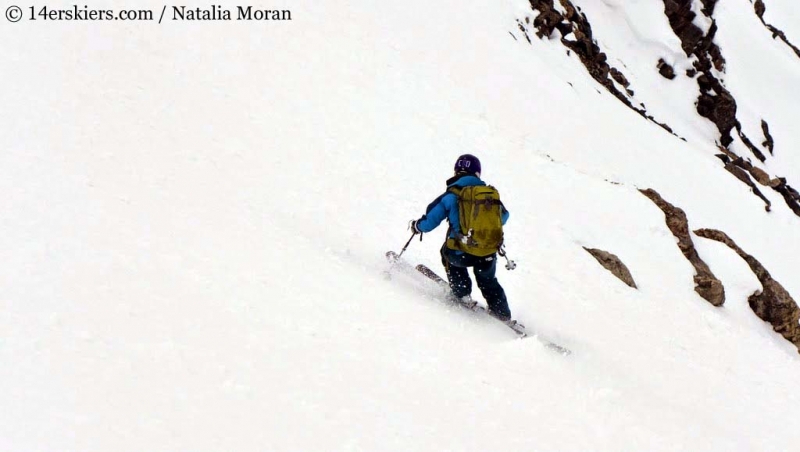 Brittany Walker Konsella backcountry skiing on Lackawanna Peak