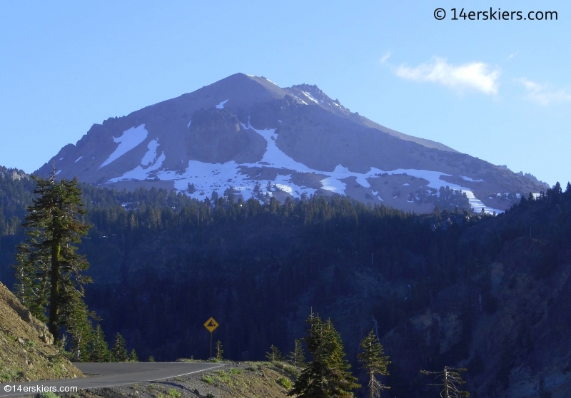 Backcountry skiing on Lassen Peak in California