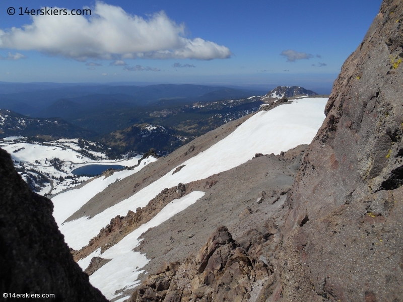 Backcountry skiing on Lassen Peak in California