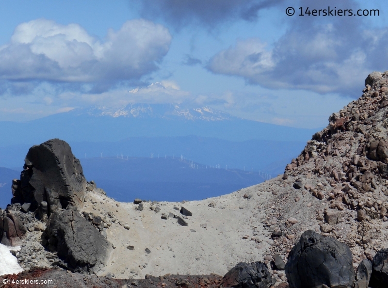 Backcountry skiing on Lassen Peak in California