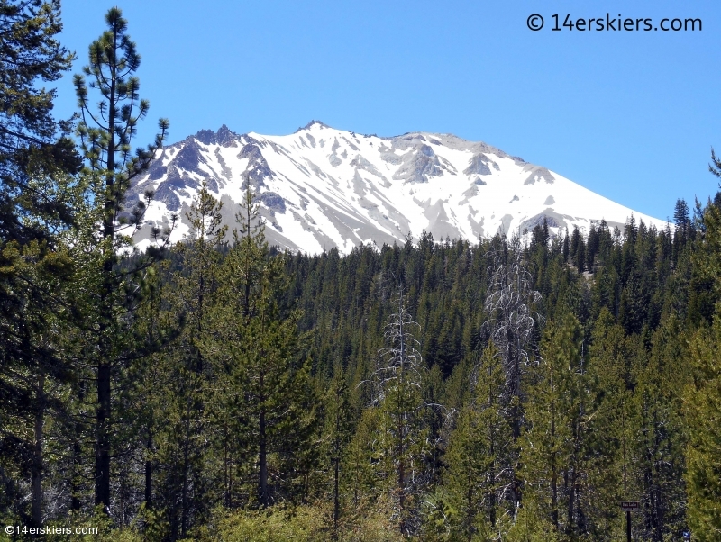 Backcountry skiing on Lassen Peak in California