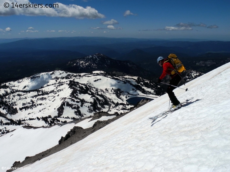 Backcountry skiing on Lassen Peak in California