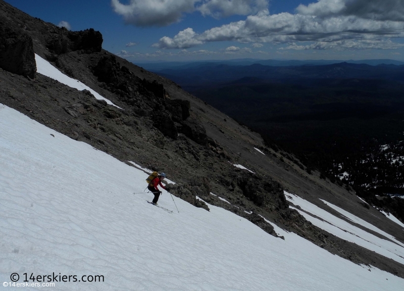 Backcountry skiing on Lassen Peak in California