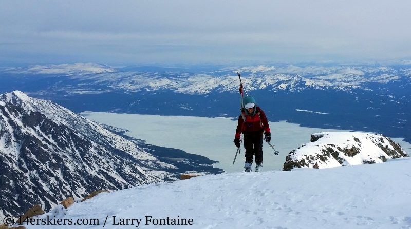 Backcountry skiing Mt. Moran Skillet