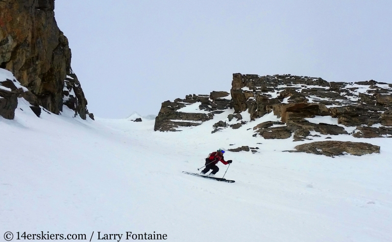 Backcountry skiing Mt. Moran Skillet