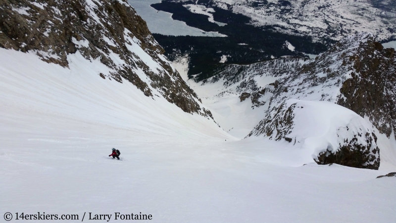 Backcountry skiing Mt. Moran Skillet