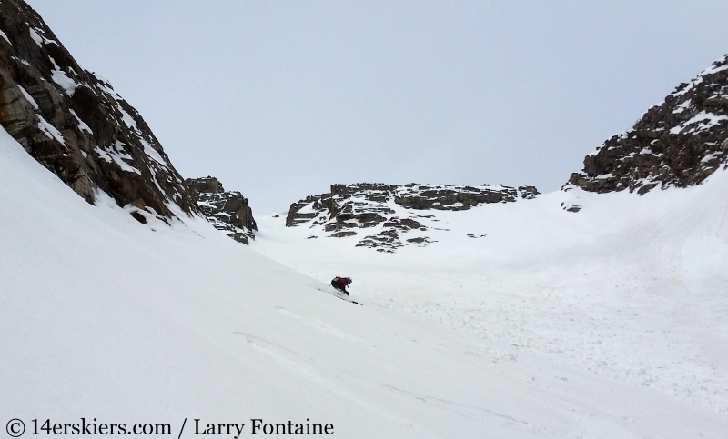 Backcountry skiing Mt. Moran Skillet