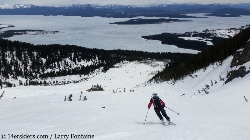 Backcountry skiing Mt. Moran Skillet